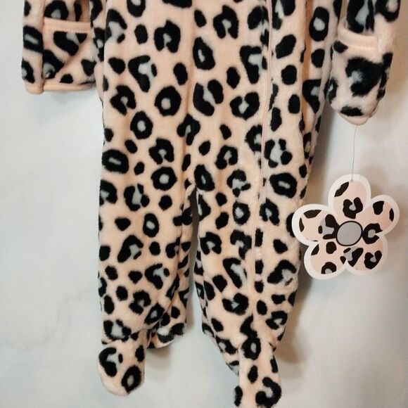 Little Beginnings Baby Girl SnowSuit 6-9M Animal Print Lightweight Soft Fleece - Picture 2 of 8